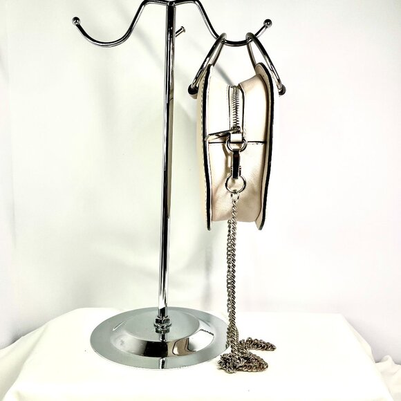 Zara Small Round Beige Handbag Metallic Handle, Chain Strap, Sculptural Mini bag - Picture 4 of 16